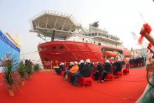 ZPMC饱和潜水支持船命名交付 实现上海市该类船舶首次出口