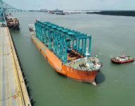 马来西亚PTP码头10台市电轮胎吊完成交机