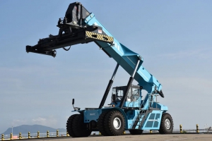 从“三一红”到“三一蓝”，三一全新VI电动正面吊在湖南投入使用