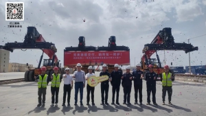 三一电动正面吊亮相西北，助客户加速打造“绿色低碳”内陆港