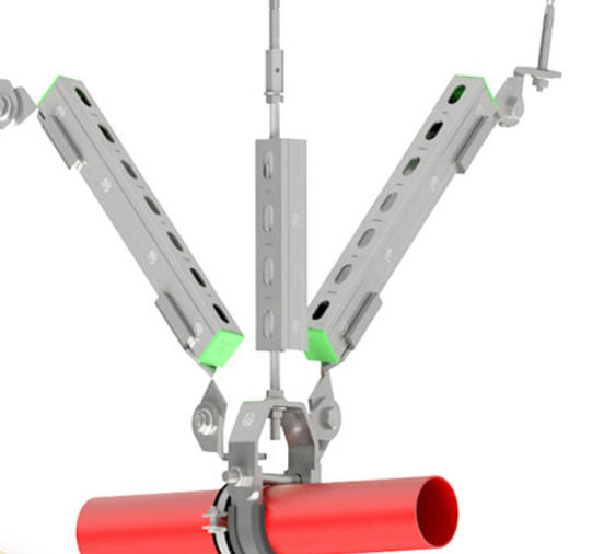 单管抗震支架 建筑抗震支吊架 防震组合件