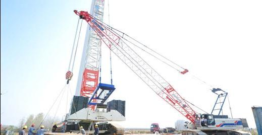 中联重科QUY800履带起重机射阳3兆瓦风电吊装显神威