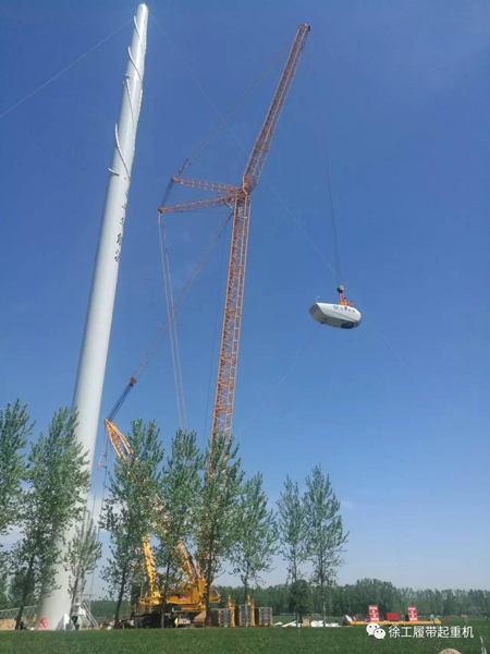 陆上风电最高！徐工XGC16000完成140米风机吊装