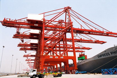 振华双40英尺箱的岸边集装箱起重机