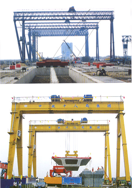 河南省中泉路桥500t门式起重机 500t