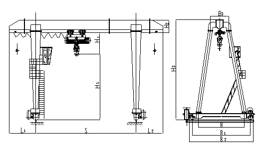 纽科伦（新乡）起重MH型3-16吨电动葫芦门式起重机（箱型式）
