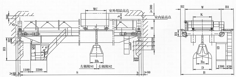 河南矿源:QZ型5～20吨抓斗桥式起重机