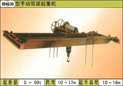 福建科杰:SDXQ-3G型手动双梁起重机 SDXQ-3G