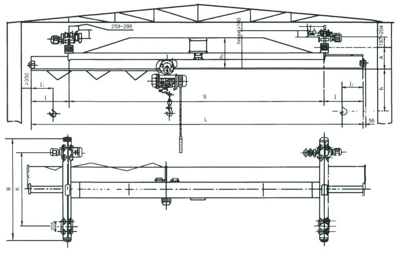 河南晟源: LX型0.5-5吨电动单梁悬挂桥式起重机 LX型_港机网